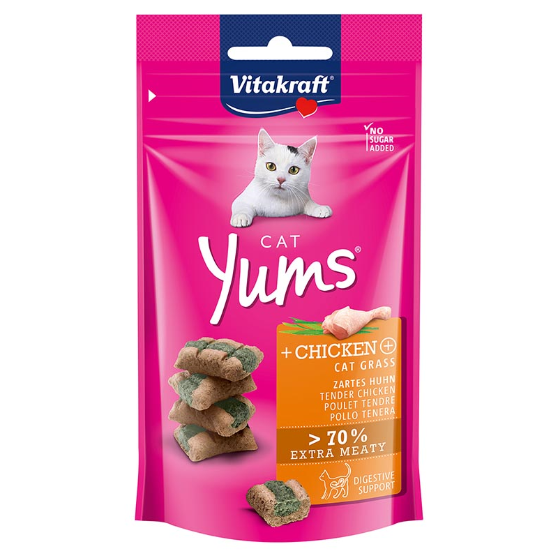 CAT YUMS VITAKRAFT POLLO E HIERBA GATERA 40GR x 9 UNID