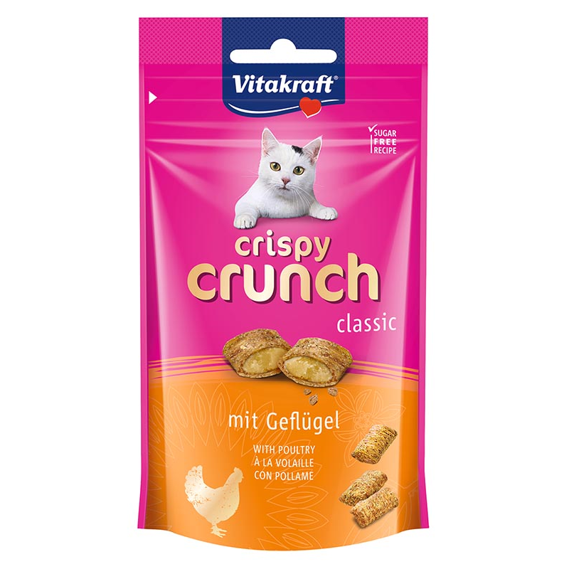 CRISPY CRUNCH CAT VITAKRAFT POLLO 60GR x 8 UNID