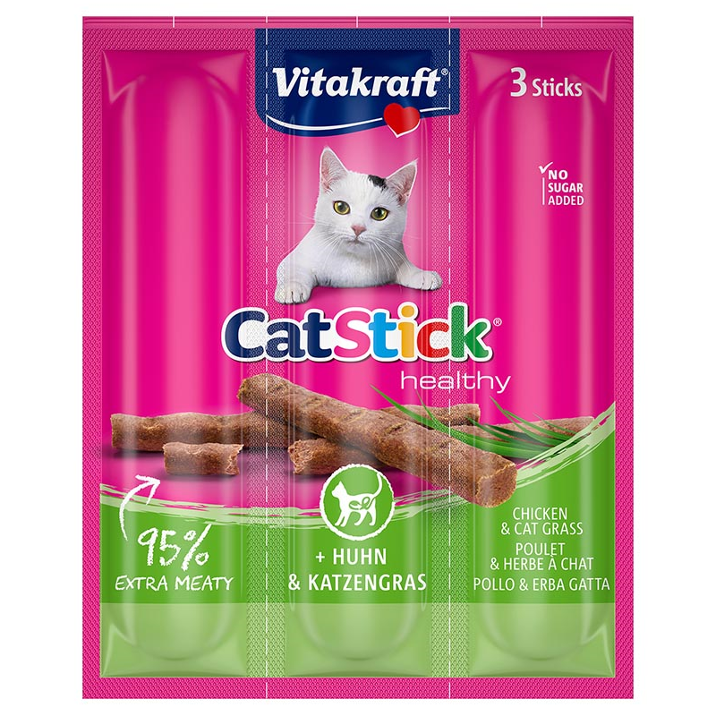 STICK CAT MINIS VITAKRAFT POLLO CON HIERBA 18GR 3UNID x 20UNID