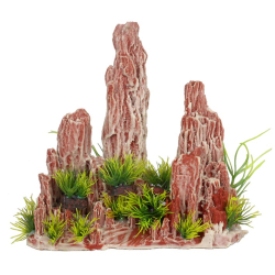 ROCAS MARRON CON PLANTAS 17.5 x 7 x 17CM 4H