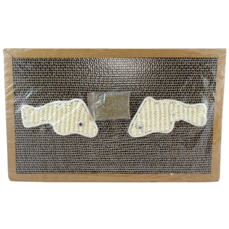 RASCADOR CARTON PECES CON CATNIP 38.5x24.5cm 4H