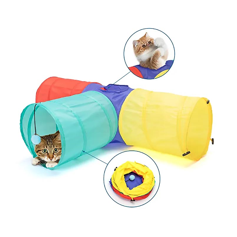 TUNEL PARA GATO 4 HUECOS 80 x 30 x 25CM 4H