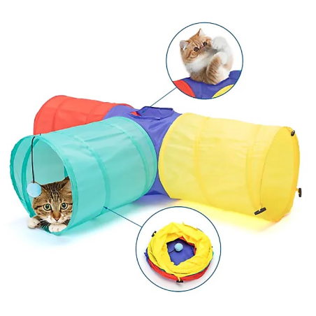 TUNEL PARA GATO 4 HUECOS 80 x 30 x 25CM 4H