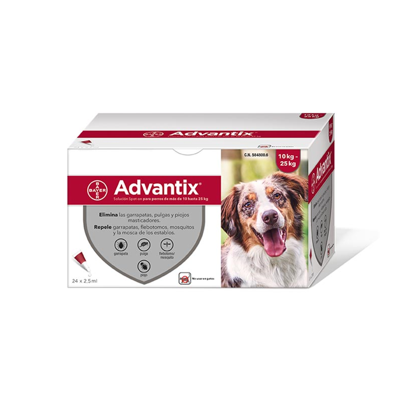 ADVANTIX 10 - 25 KG ENVASE CLINICO 24 PIP