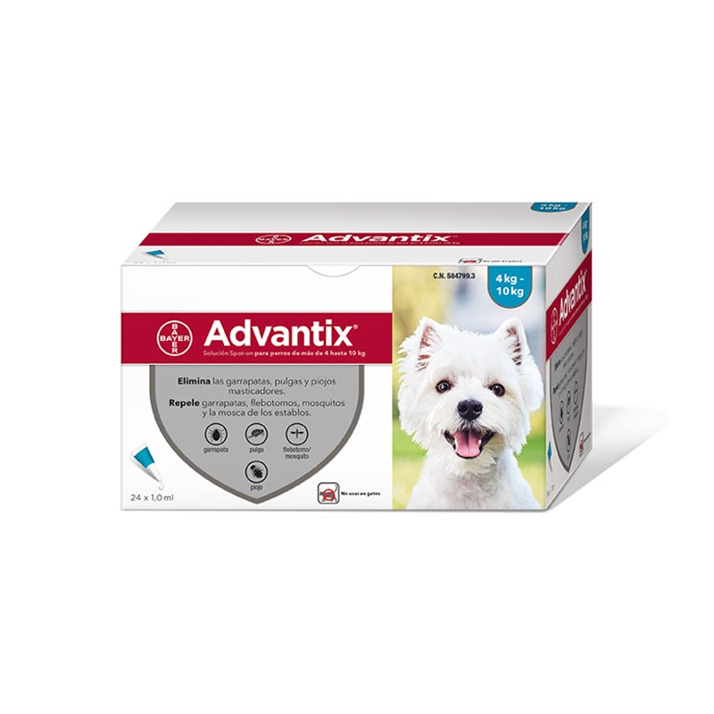 ADVANTIX  4 - 10 KG ENVASE CLINICO 24 PIPETAS