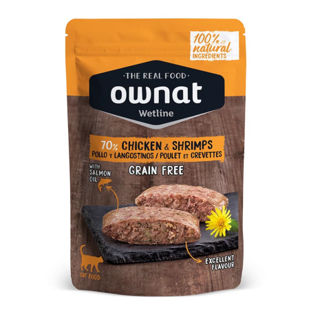 OWNAT WETLINE CHICKEN & SHRIMPS CAT 85gr