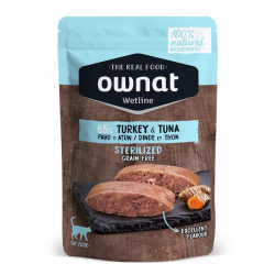 OWNAT WETLINE STERILIZED TURKEY & TUNA CAT 85gr