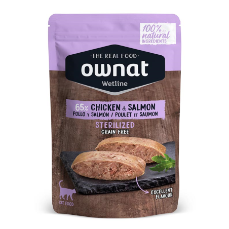 OWNAT WETLINE STERILIZED CHICKEN & SALMON CAT 85gr