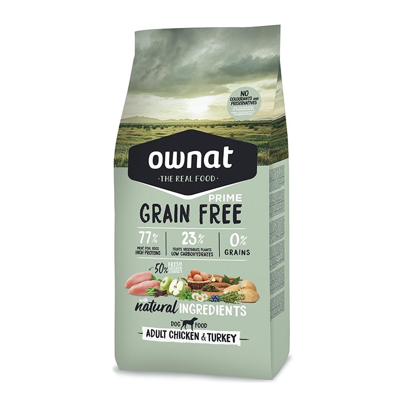 OWNAT GF PRIME ADULT CHICKEN&TURKEY DOG 12kg