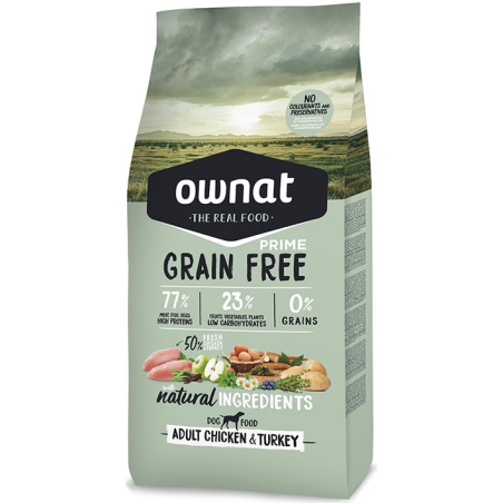 OWNAT GF PRIME ADULT CHICKEN&TURKEY DOG 12kg