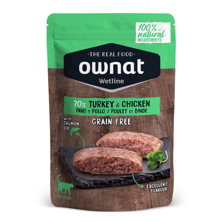 OWNAT WETLINE TURKEY & CHICKEN CAT 85gr