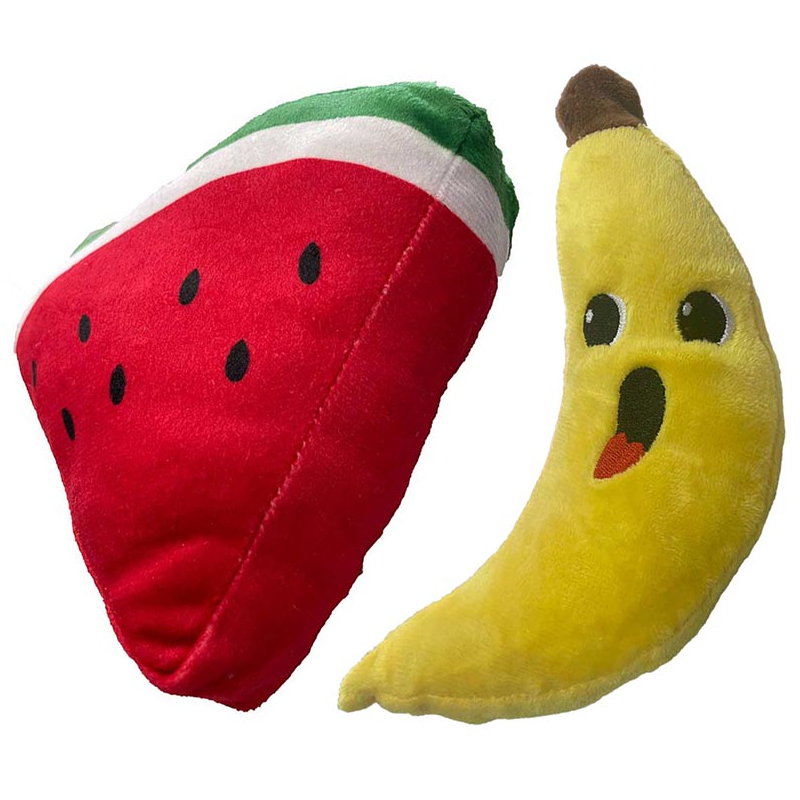 PELUCHE FRUTAS 15 x 5/20 x 7 SANDIA/PLATANOS 4H