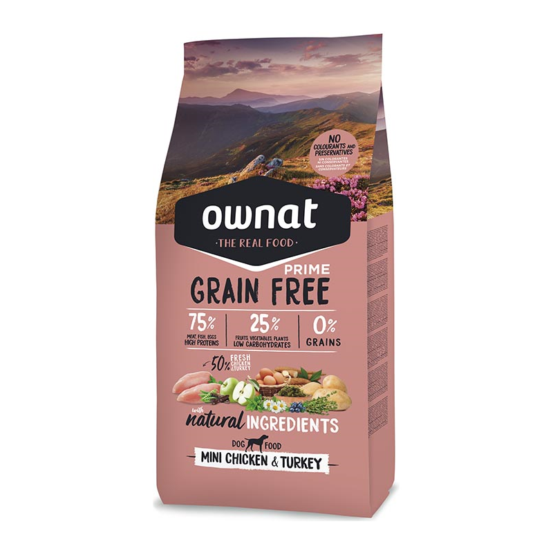 OWNAT GF PRIME MINI CHICKEN&TURKEY DOG 3kg