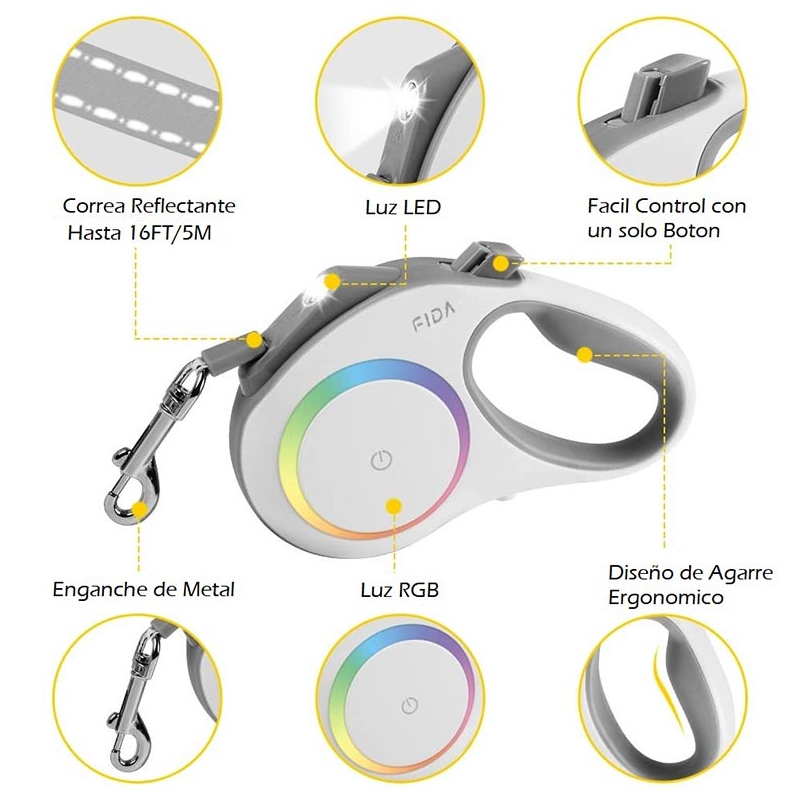 FIDA LED-LEASH WHITE TL 5M