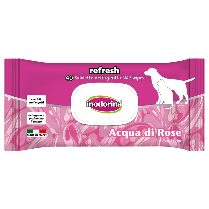 INODORINA TOALLITAS REFRESH AGUA DE ROSA 40unid