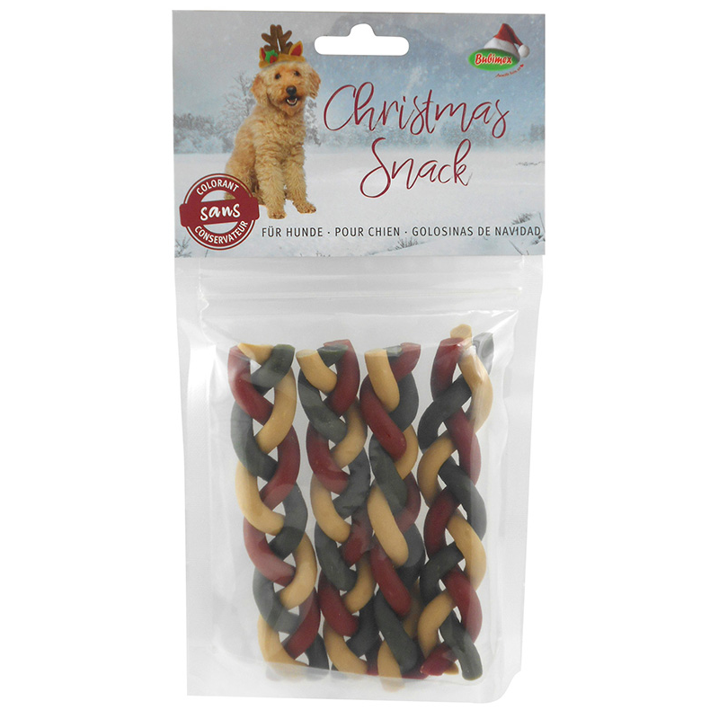 TRENZA NAVIDEÑA DE POLLO 12CM 120GR