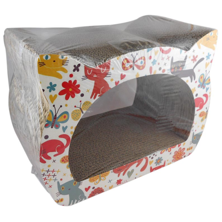 RASCADOR CARTON CARA GATO 39 x 29 x 22cm 4H
