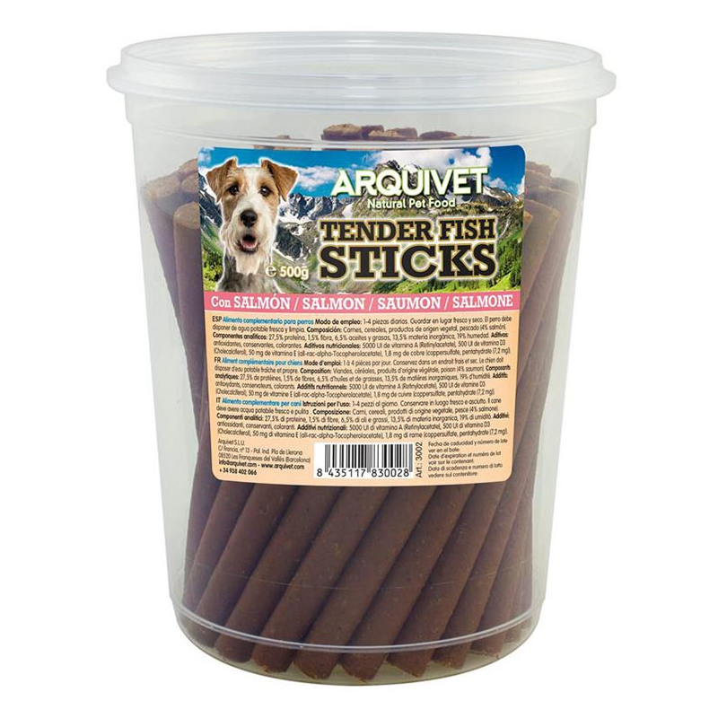 TENDER MEAT STICKS SALMON 500GR