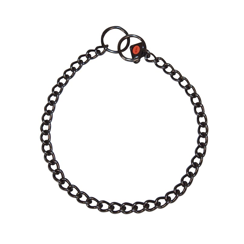 COLLAR ESLABON RETORCIDO NEGRO 60 cm x 2.5 mm