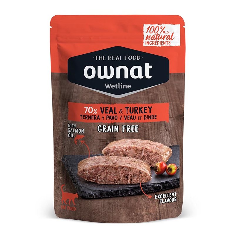 OWNAT WETLINE VEAL & TURKEY CAT 85gr