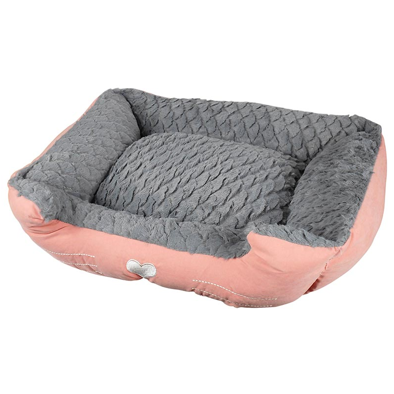 CUNA RECTANGULAR 55x45x16cm SALMON/GRIS 4H