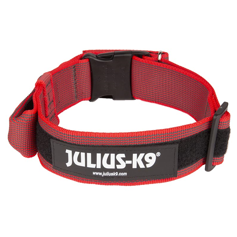 JULIUS COLLAR 50MM VELCRO ROJO-GRIS
