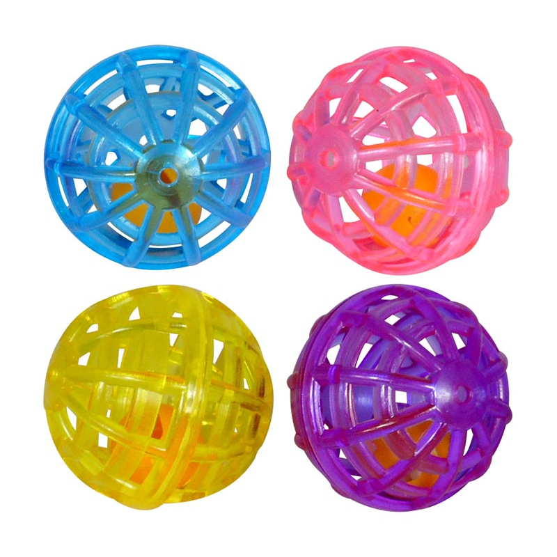 JUGUETE GATO PELOTA CASCABEL (4unid) 4.5cm 4H