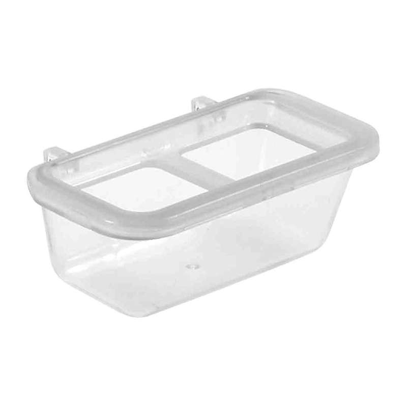 COMEDERO PEQUEÑO C/ GANCHOS PLASTICO Y REJILLA 2R 125G