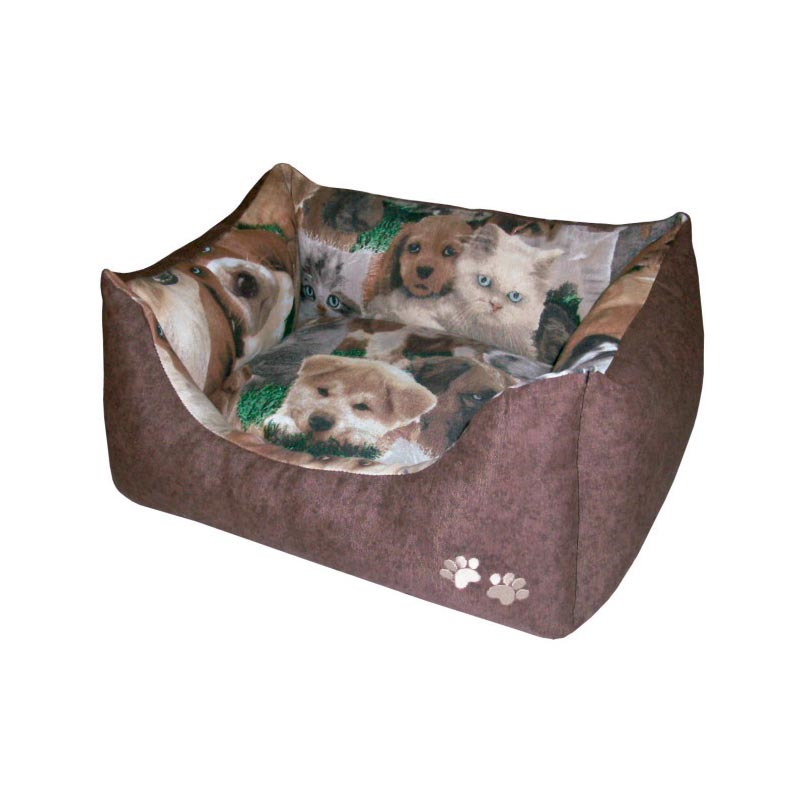 CAMA PERRO CHOCOLATE CUADRADA(35x40cm/45x55cm)2unid