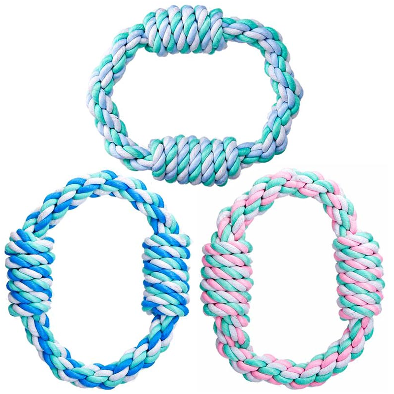 MORDEDOR CUERDA ARO TRICOLOR 21cm 4H