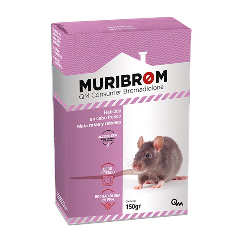 MURIBROM RATICIDA CEBO FRESCO 150gr  BROMADIOLONA ESTUCHE (CAJA 24UNID)