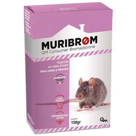 MURIBROM RATICIDA CEBO FRESCO 150gr  BROMADIOLONA ESTUCHE (CAJA 24UNID)