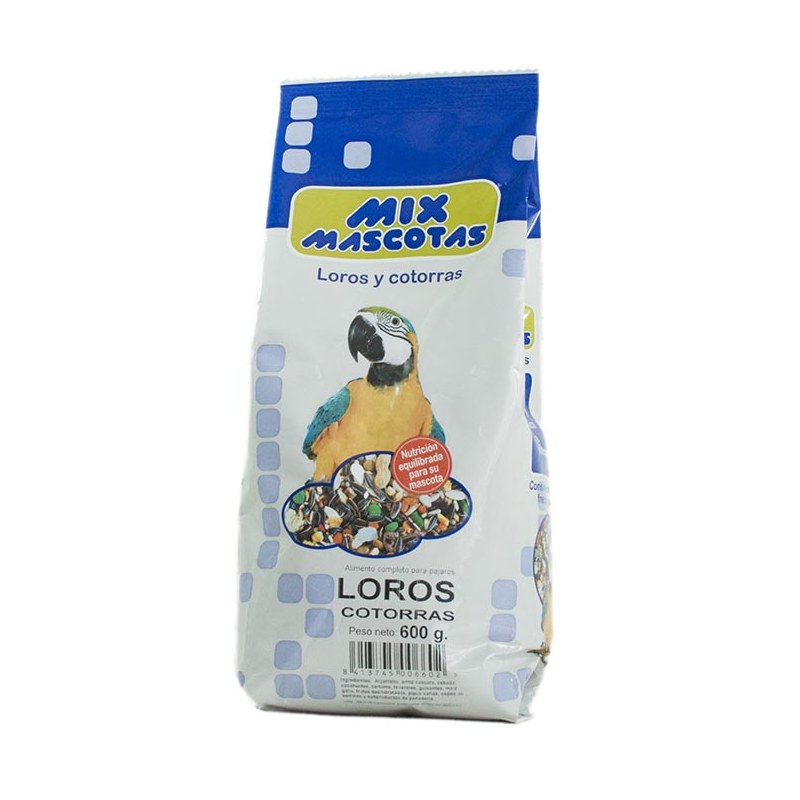 MIXTURA LOROS Y COTORRAS 600gr