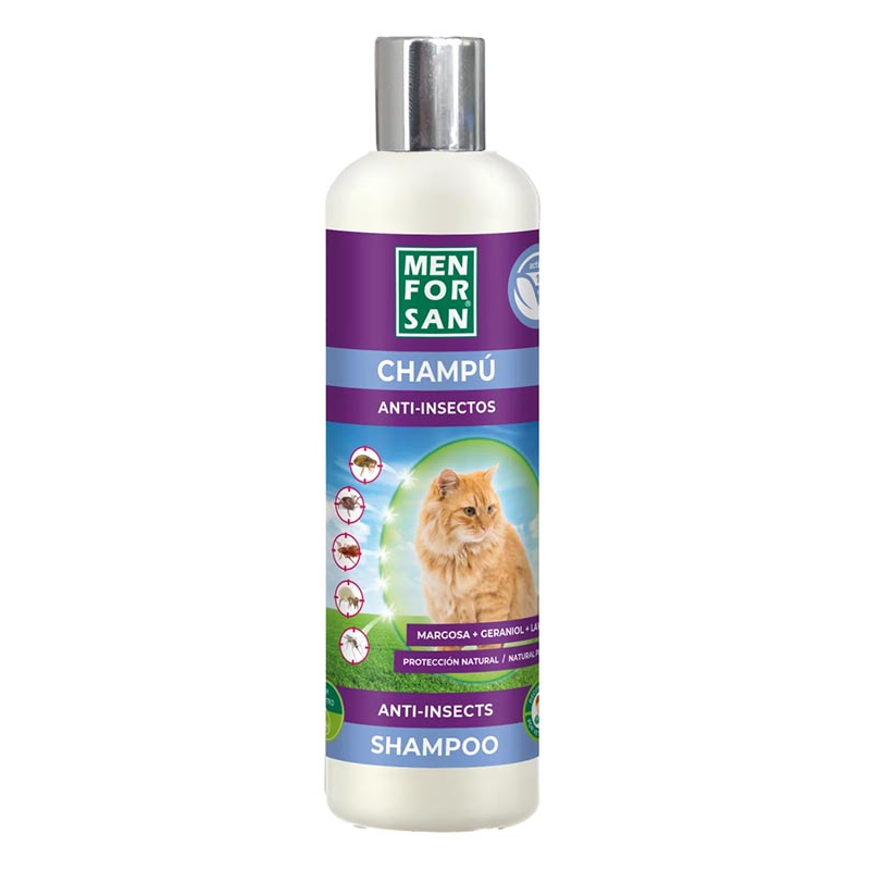 CHAMPU ANTI-INSECTOS MARGOSA, GERANIOL Y LAVANDINO GATOS 300ML