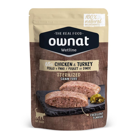 OWNAT WETLINE STERILIZED CHICKEN & TURKEY CAT 85gr