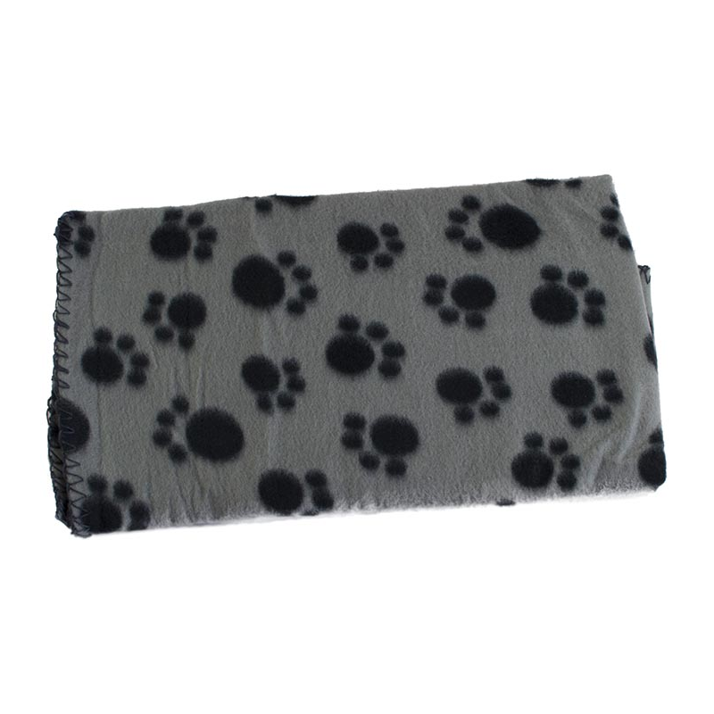 MANTA HUELLAS 100 x 160cm GRIS 4H