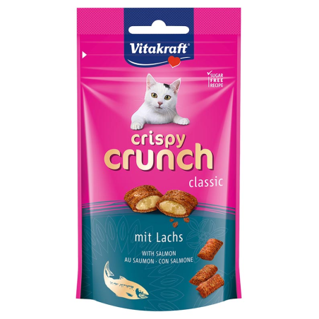 CRISPY CRUNCH CAT VITAKRAFT SALMON 60GR x 8 UNID