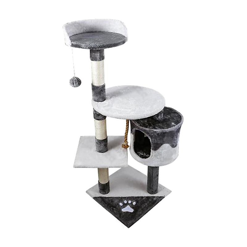 RASCADOR 3 PISOS C/CUBO BLANCO/GRIS 60x56.5x111.5cm 4H