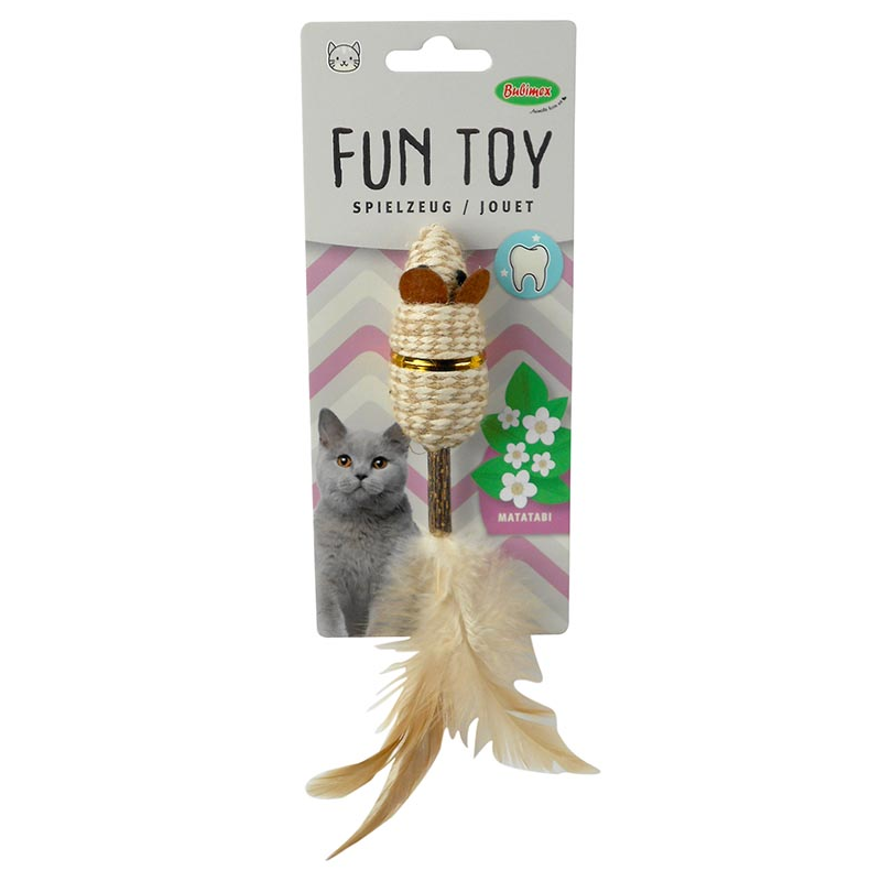 JUGUETE GATO RATON CON MATATABI Y CATNIP 13cm