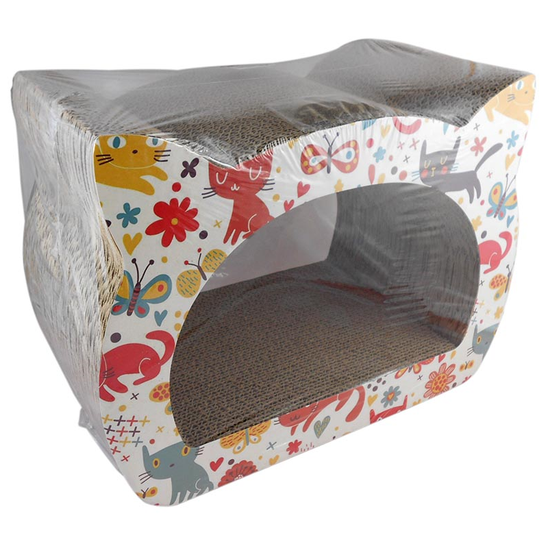 RASCADOR CARTON CARA GATO 39 x 29 x 22cm 4H