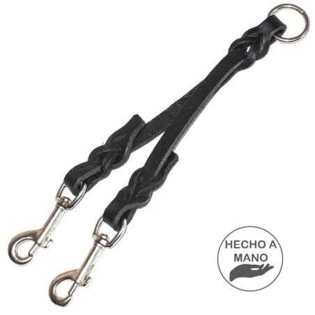 ACOPLADOR CUERO 2 PERROS