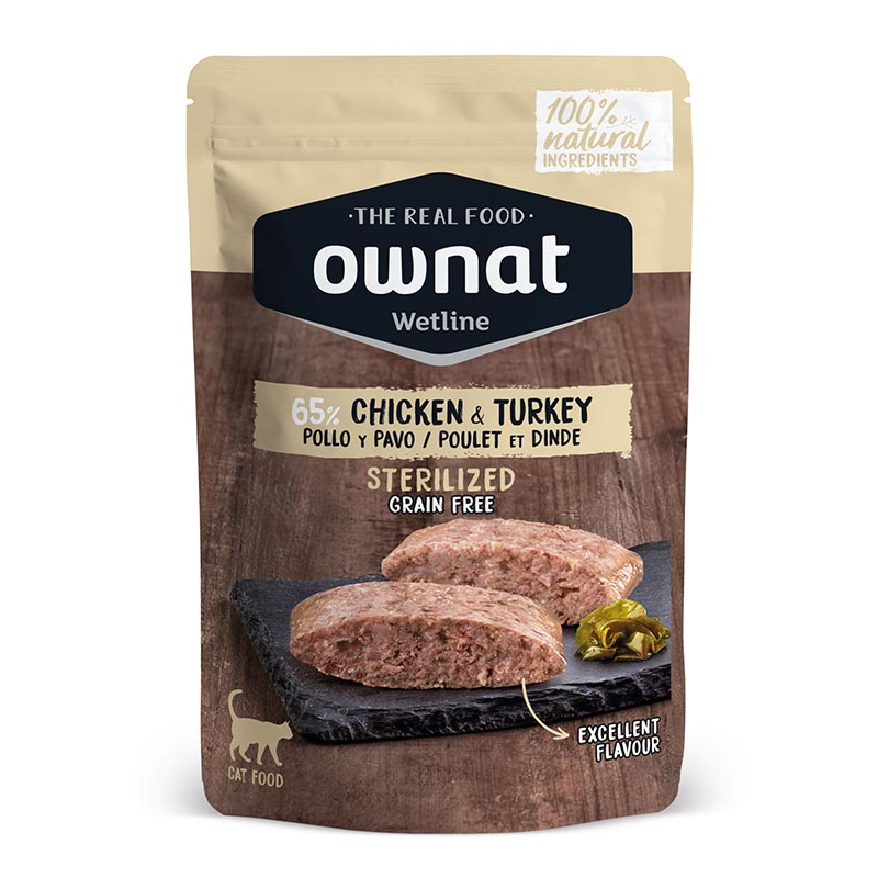 OWNAT WETLINE STERILIZED CHICKEN & TURKEY CAT 85gr