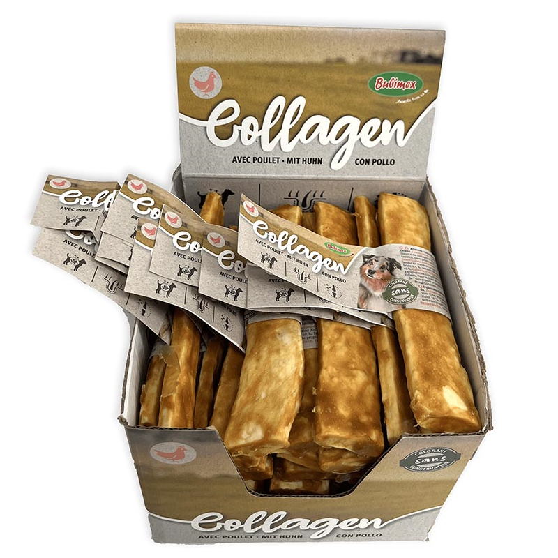 DISPLAY BASTONES COLAGENO MASTICABLES DE POLLO 15CM (35 UNID)