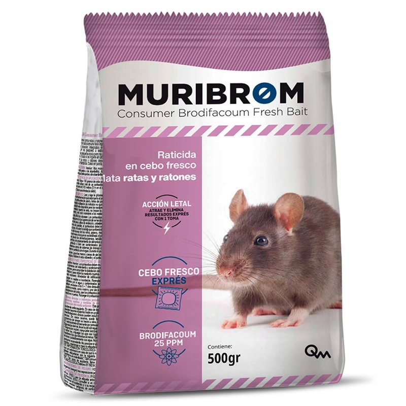MURIBROM RATICIDA CEBO FRESCO 500gr (CAJA 20 UNID)