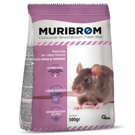 MURIBROM RATICIDA CEBO FRESCO 500gr (CAJA 20 UNID)
