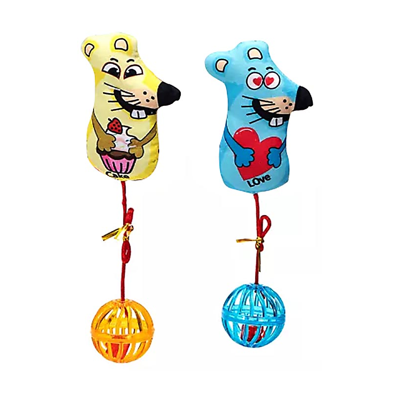 JUGUETE GATO MUÑECO CON BOLA 9 x 7CM 4H