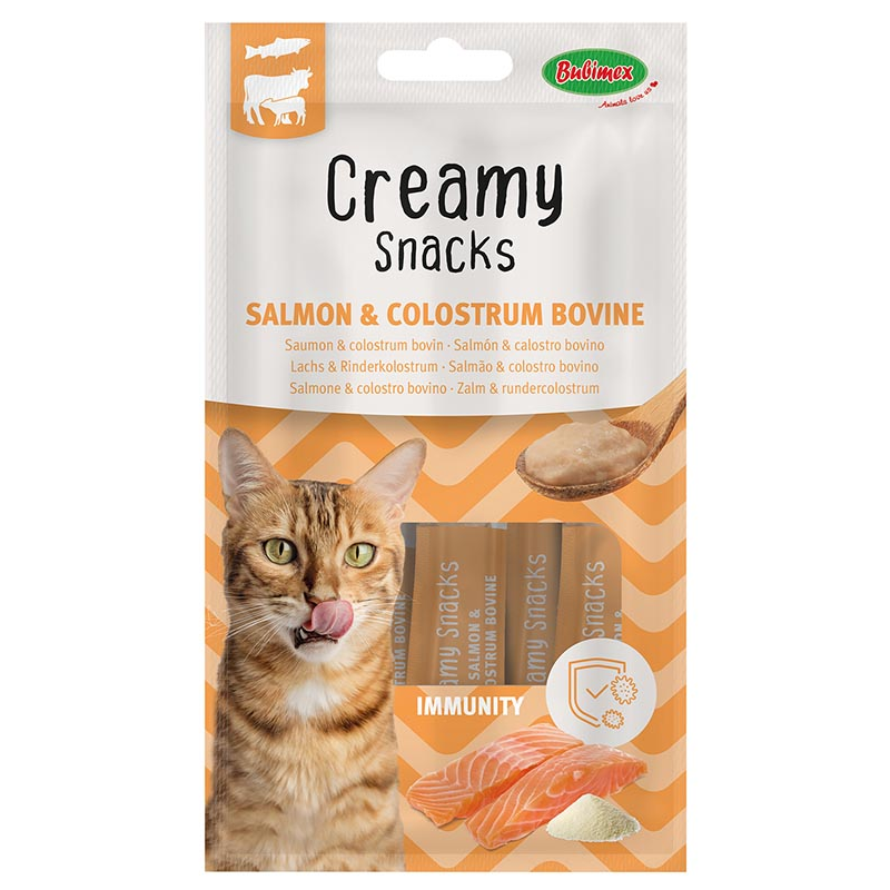 SNACK CREMOSO CON SALMON Y CALOSTRO BOVINO 4 x 60GR