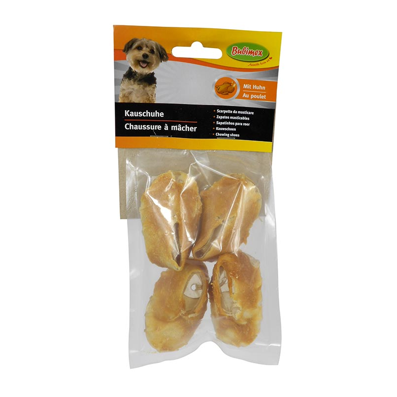 ZAPATOS PIEL MASTICABLES CON POLLO 4unid (60gr)