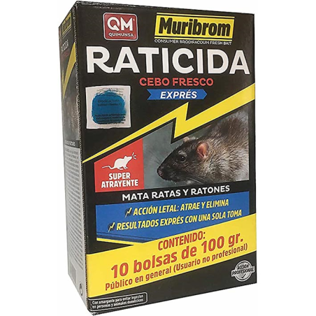 CEBO FRESCO (BRODIFACOUM) 10bolsas x 100gr 1KG (CAJA 12 UNID)