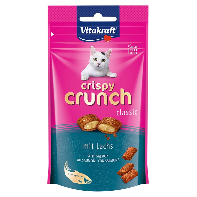 CRISPY CRUNCH CAT VITAKRAFT SALMON 60GR x 8 UNID